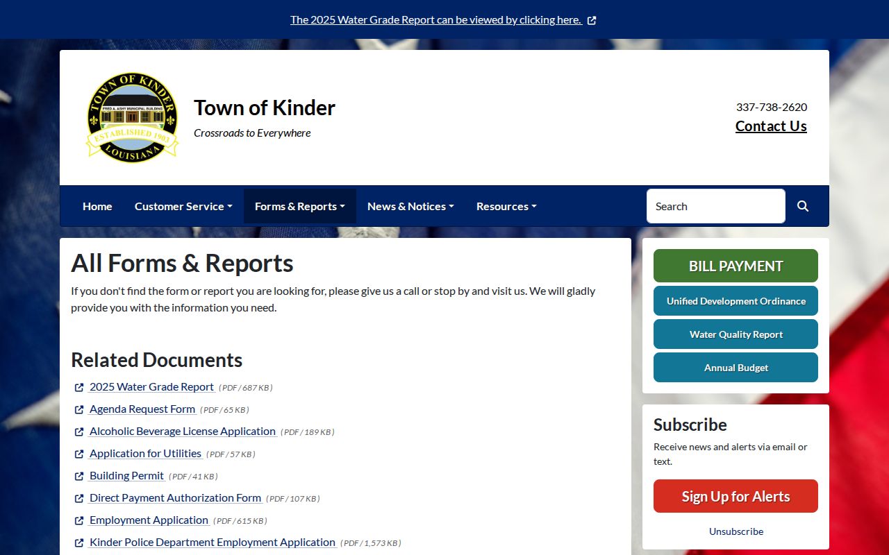 Kinder arrest records forms and reports page